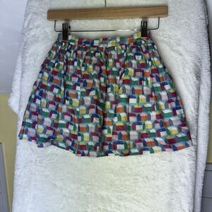 MINI BODEN 7/8 Girls Multicolor Cottage‎ Novelty Print Lined Skirt Boho Spring